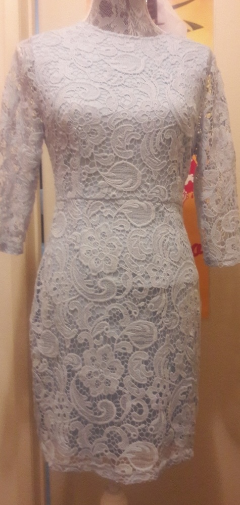Baby blue lace midi dress